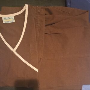 Reina Brown Scrub Top
